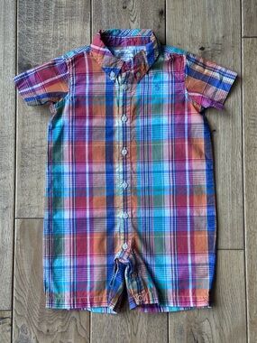 Ralph Lauren Plaid Cotton Button Down Shortall size 6 Months